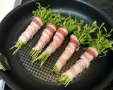 豆苗の豚肉巻き　バタポンで作り方5写真