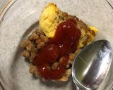 納豆と鶏そぼろオムレツのトースト作り方2写真