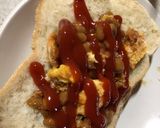 納豆と鶏そぼろオムレツのトースト作り方3写真