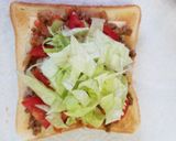挽肉ストックで簡単朝食⭐タコス風トースト作り方4写真