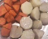里芋と人参のごま味噌和え*副菜*作り方2写真