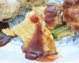 ホタテと小松菜の卵お焼きトマトソース添え作り方5写真