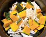 かぼちゃとほうれん草のミルクスープ作り方4写真