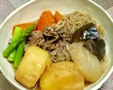 豚の角煮の煮汁で肉じゃが作り方4写真