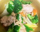全てレンジ豚こま団子根菜梅肉入り生姜焼風作り方15写真