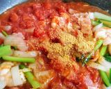 海老とベーコン、小松菜のトマトパスタ作り方9写真