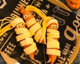 髪が生えたミイラ ソーセー人★ハロウィン作り方13写真