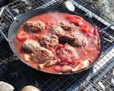 BBQで煮込みハンバーグ作り方3写真