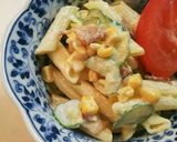 夕飯!コーン ベーコン マカロニサラダ作り方1写真