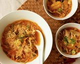 焼ビーフンで簡単☆きのこのキムチスープ作り方6写真