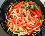 彩り豊かな青椒肉絲作り方8写真