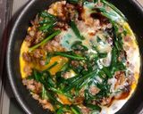 ひき肉のニラ玉作り方10写真