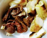 塩焼き鳥載せ、わさび風味のパスタ作り方2写真