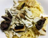塩焼き鳥載せ、わさび風味のパスタ作り方5写真