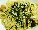塩焼き鳥載せ、わさび風味のパスタ作り方6写真