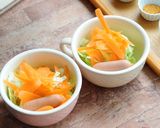 人参とソーセージのレンジでたまごスープ作り方3写真