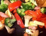 きのこと彩り野菜のペペロンチーノ♪作り方7写真