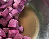 贅沢にお芋ゴロゴロ　紫芋の鬼まんじゅう作り方3写真