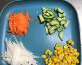 9種の野菜と卵とツナコーンのサラダ作り方2写真