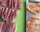 肉巻きフライ　豚フィレ　チーズ　大葉　作り方1写真