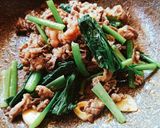小松菜と牛肉のニンニク炒め❤️作り方5写真
