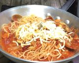 海老とアサリのトマトチーズパスタ♪ૢ作り方6写真