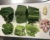 簡単！小松菜とベーコンのニンニク風味炒め作り方2写真