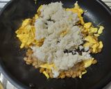 減塩、卵と納豆のチャーハン作り方3写真