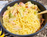 【山ご飯】春キャベツとベーコンのペペロン作り方8写真