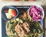 【小松菜×納豆】和風パスタ🍝腸活！コマツナットウ作り方5写真