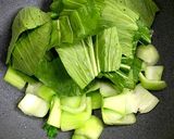 ★チンゲン菜とむきエビ♪簡単な炒め物作り方3写真
