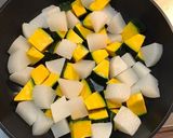 ほっくりかぼちゃと大根のひき肉とろみあん作り方3写真
