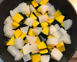 ほっくりかぼちゃと大根のひき肉とろみあん作り方3写真