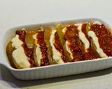 超簡単のかぼちゃとミートソースチーズ焼き作り方2写真