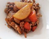 簡単に♪フライパンで♪豚肉と大根煮物作り方4写真