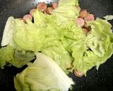 隠れレタスのソーセージ丼作り方3写真
