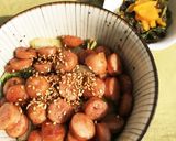隠れレタスのソーセージ丼作り方5写真