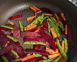 ビーツと野菜と油揚げの甘辛炒め作り方4写真