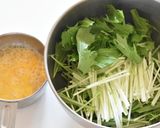 ゴロゴロ豆腐と水菜のかき玉スープ作り方1写真