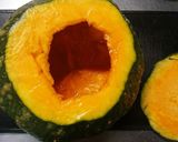 丸ごとカボチャのミートソースパングラタン作り方1写真