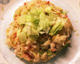 カニカマ&レタスでキャラ炒飯作り方4写真