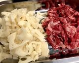 レンコンと牛肉のきんぴら作り方1写真