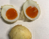 茹で卵の天ぷら、とろろ、おもち入りお蕎麦作り方6写真