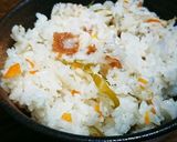 梅香で爽やか✨梅しらす五目炊き込みご飯作り方5写真