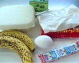 バナナとベビーチーズの簡単大皿蒸しケーキ作り方1写真
