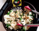 オクラの松茸風味チャーハン作り方4写真