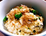 オクラの松茸風味チャーハン作り方5写真