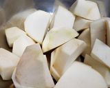 里芋の素揚げ挽き肉あんかけ作り方1写真