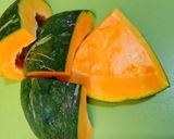 皮まで食べようカボチャきんぴら。作り方1写真