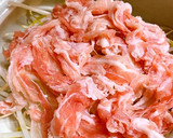 もやしとニラと豚しゃぶ肉の重ね蒸し煮作り方3写真